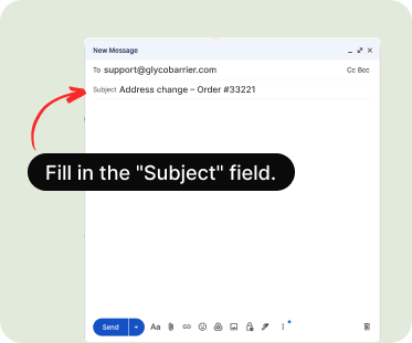 Screenshot showing subject line field