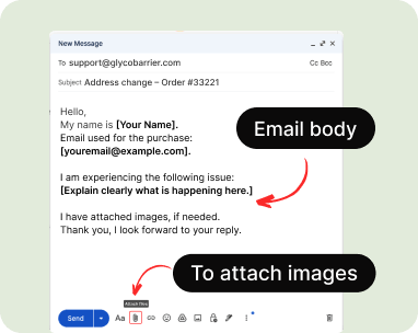 Screenshot showing email body